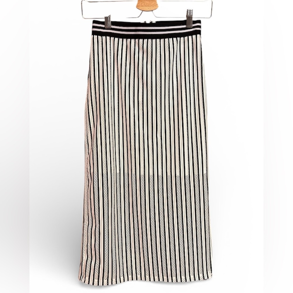 TopShop Striped Black and White Women's Midi Skirt NWT
